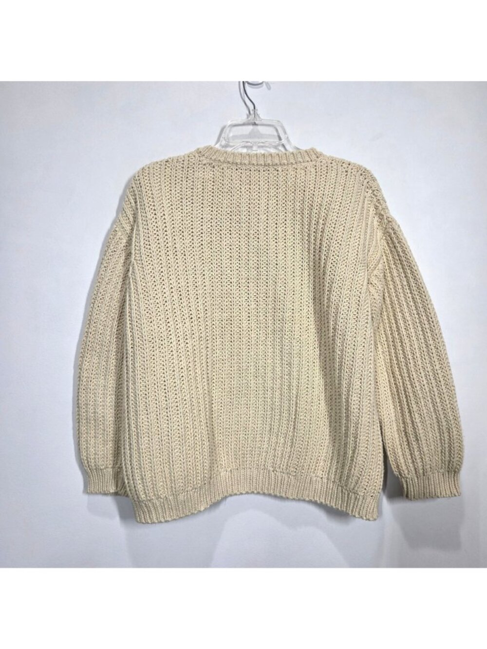 Jenni Kayne Sweater XS Cream 100% Organic Cotton Cable Knit Oversized Minimalist - Picture 7 of 9